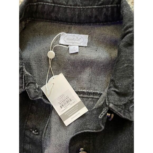 Mud Pie Womens Medium Denim Peplum Jacket - Picture 5 of 6